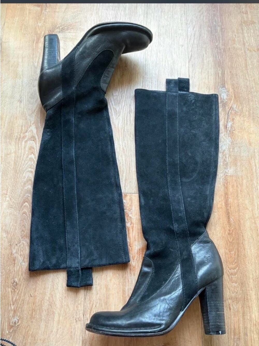 Frye villager black boot
